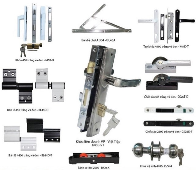 Báo giá bộ phụ kiện cửa nhôm việt pháp chính hãng giá rẻ