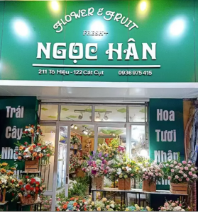 Mẫu bảng hiệu shop hoa font chữ to, rõ ràng nổi bật