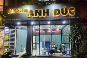 Mẫu biển quảng bảng hiệu cắt tóc nam nữ cắt tóc salon Anh Đức